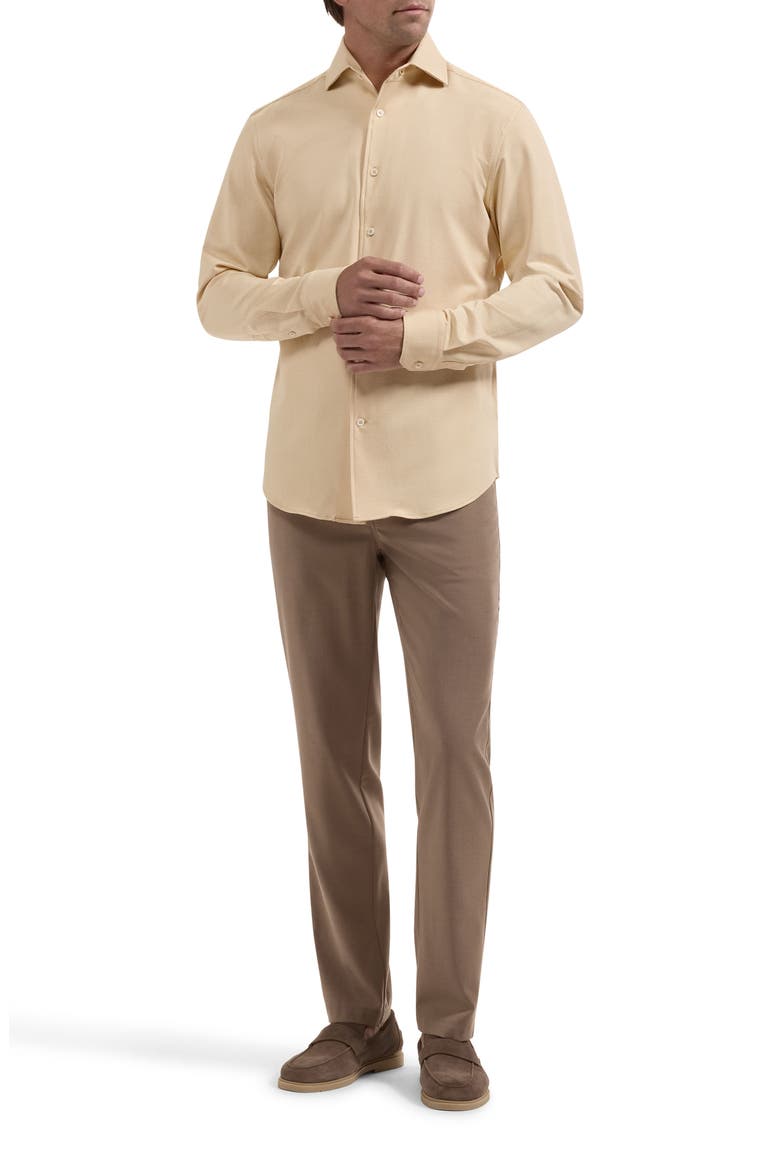 Devon OoohCotton® Houndstooth Button-Up Shirt, Alternate, color, DIJON