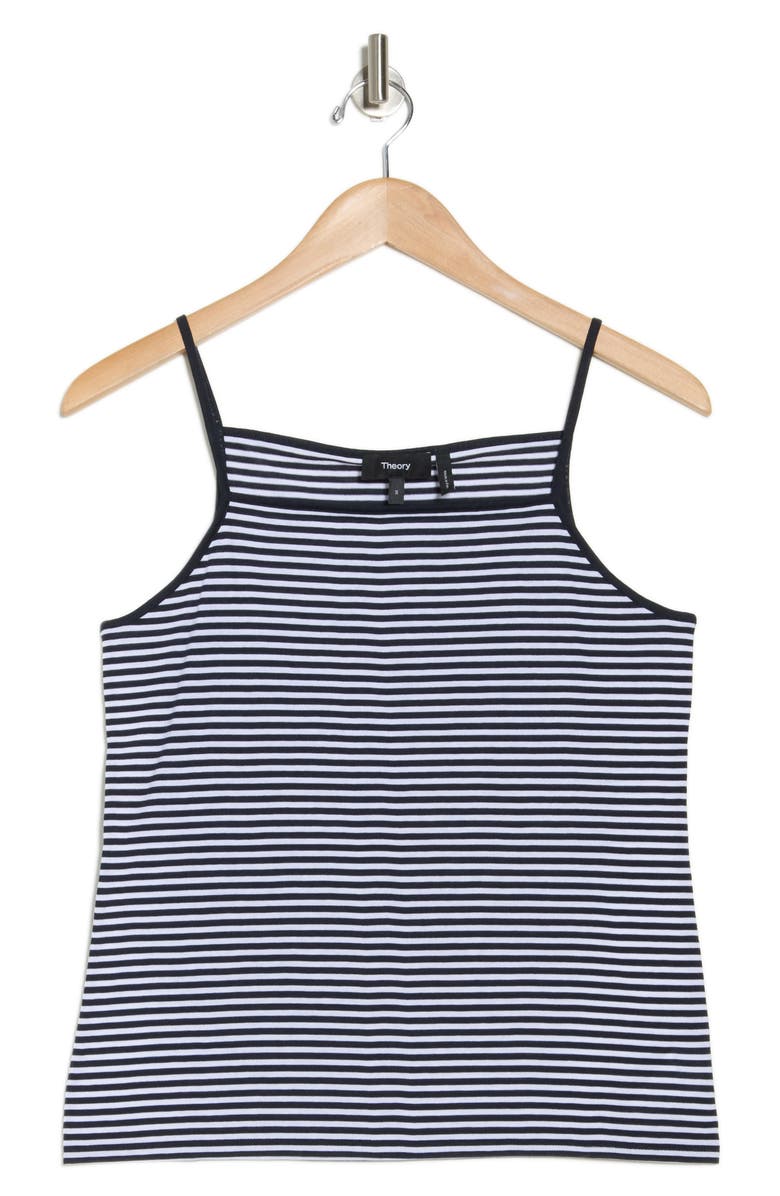 Theory Stripe Square Neck Pima Cotton Tank, Alternate, color, Nywh
