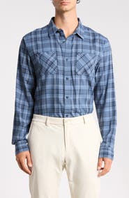 TravisMathew Cloud Plaid Flannel Button-Up Shirt