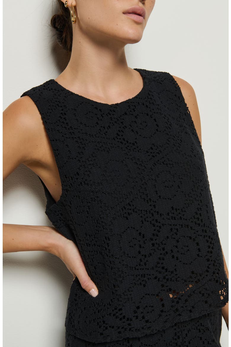 Sheri Lace Tank, Alternate, color, JET BLACK