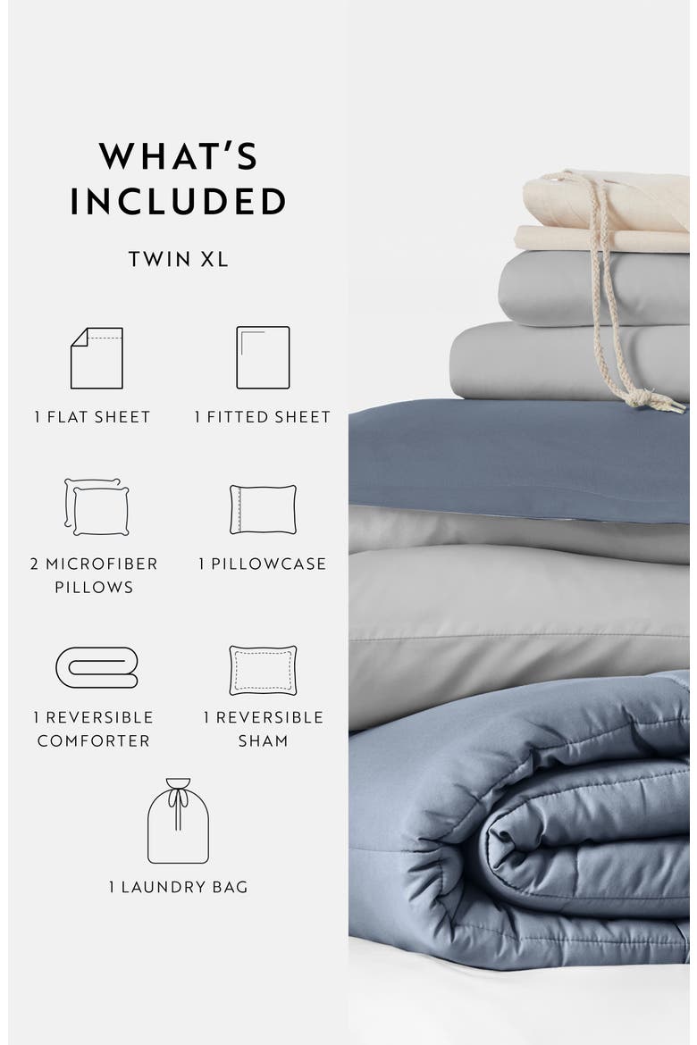 Ultimate College Essentials Bedding Bundle., Alternate, color, STONE/ LIGHT GRAY