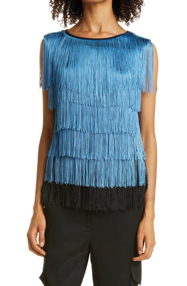 Haute Hippie Fringe Sleeveless Top, Main, color,