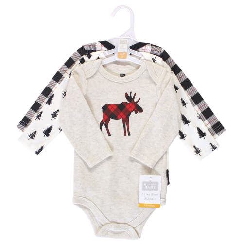 Hudson Baby Cotton Long-sleeve Bodysuits 3-pack In White