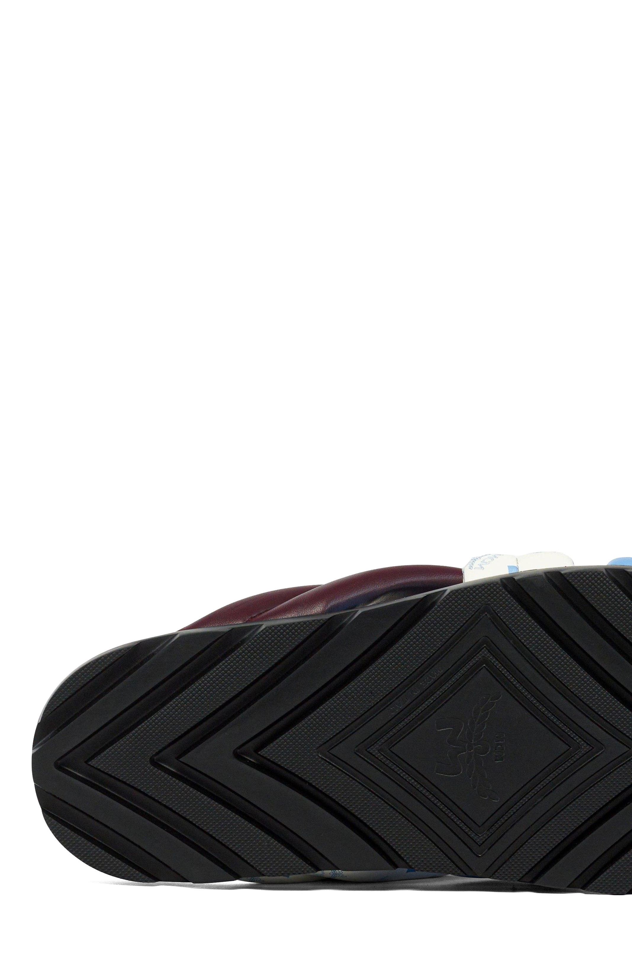 MCM Monogram Cross Sandals in Lamb Leather, Alternate, color, Winetasting