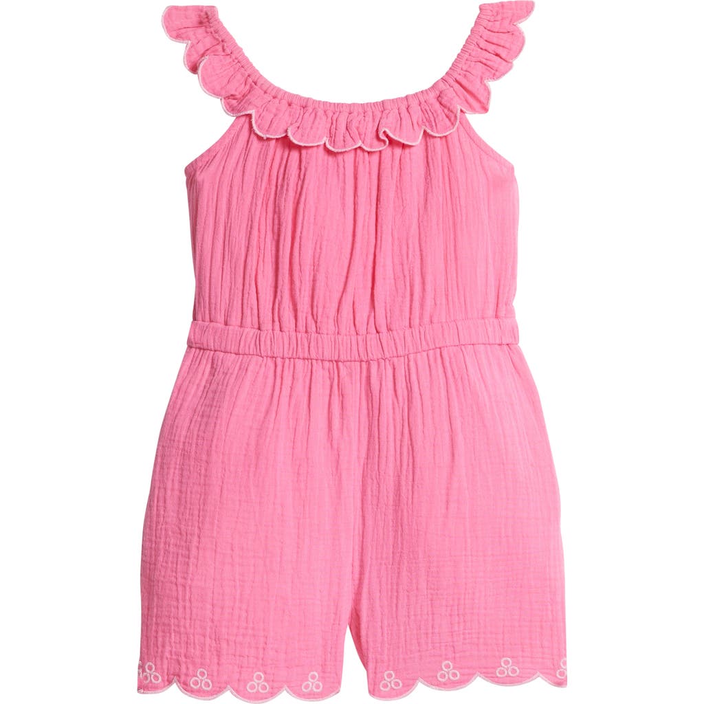 Bisby Kids' Floral Romper In Hot Pink
