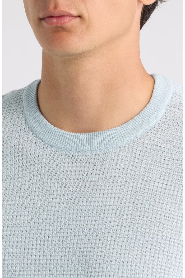 Ludino Waffle Wool Blend Crewneck Sweater, Alternate, color, LIGHT BLUE