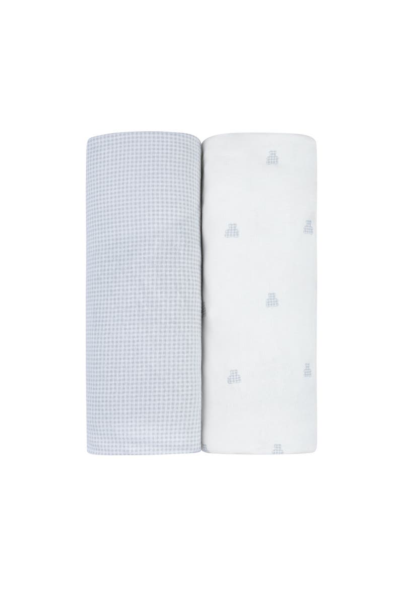 Gingham Bear Collection Baby Changing Pad Cover - Cradle Sheet 2 Pack, Main, color, Blue