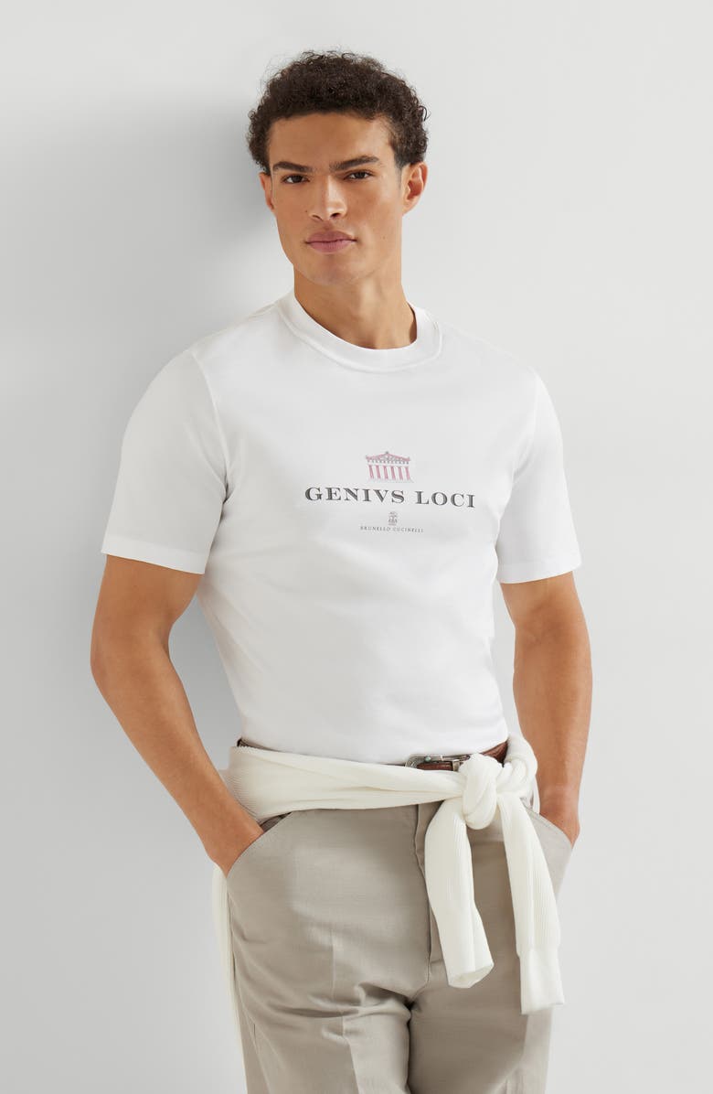 Brunello Cucinelli T-shirt with print, Alternate, color, White