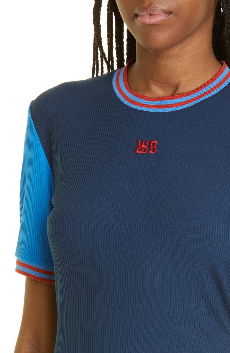 Wales Bonner Shade Colorblock Rib T-Shirt, Alternate, color, 