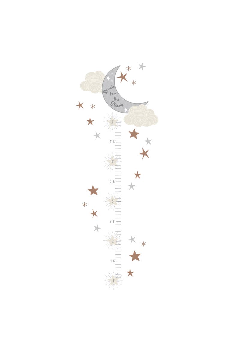 Celestial Moon & Stars Toddler/Kids Growth Chart Wall Decal/Sticker, Main, color, Multicolor