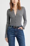 Open Edit Collared Merino Wool Cardigan