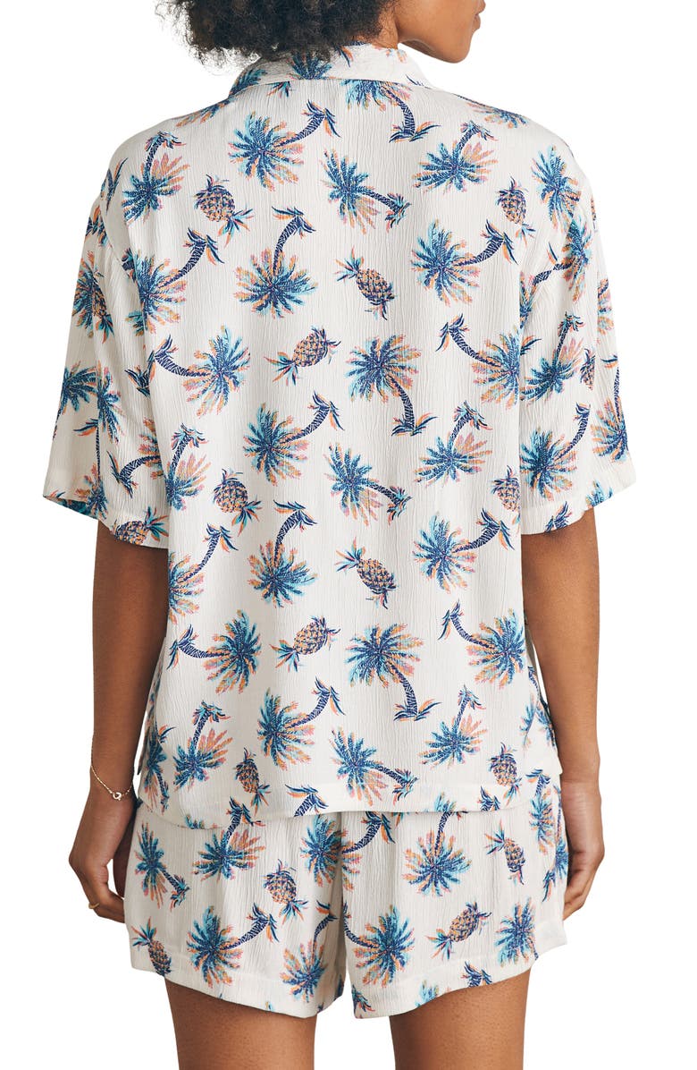 Faherty Lenzing<sup>™</sup> EcoVero<sup>™</sup> Cabana Camp Shirt, Alternate, color, Pineapple Palm