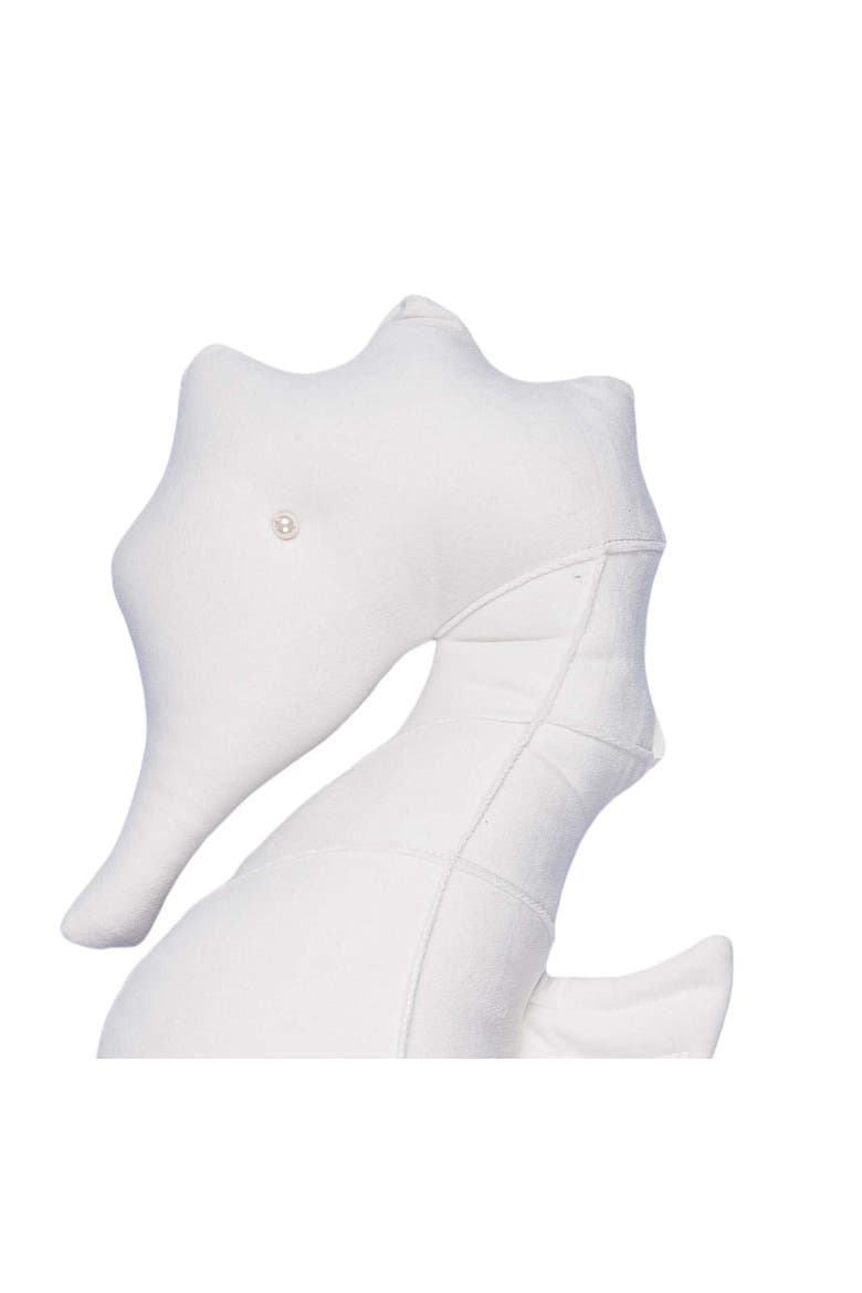 White Seahorse Mini Accent Pillow 8" x 20", Alternate, color, White