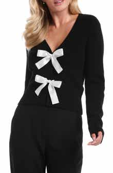 Laundry by Shelli Segal Bow V-Neck Cardigan