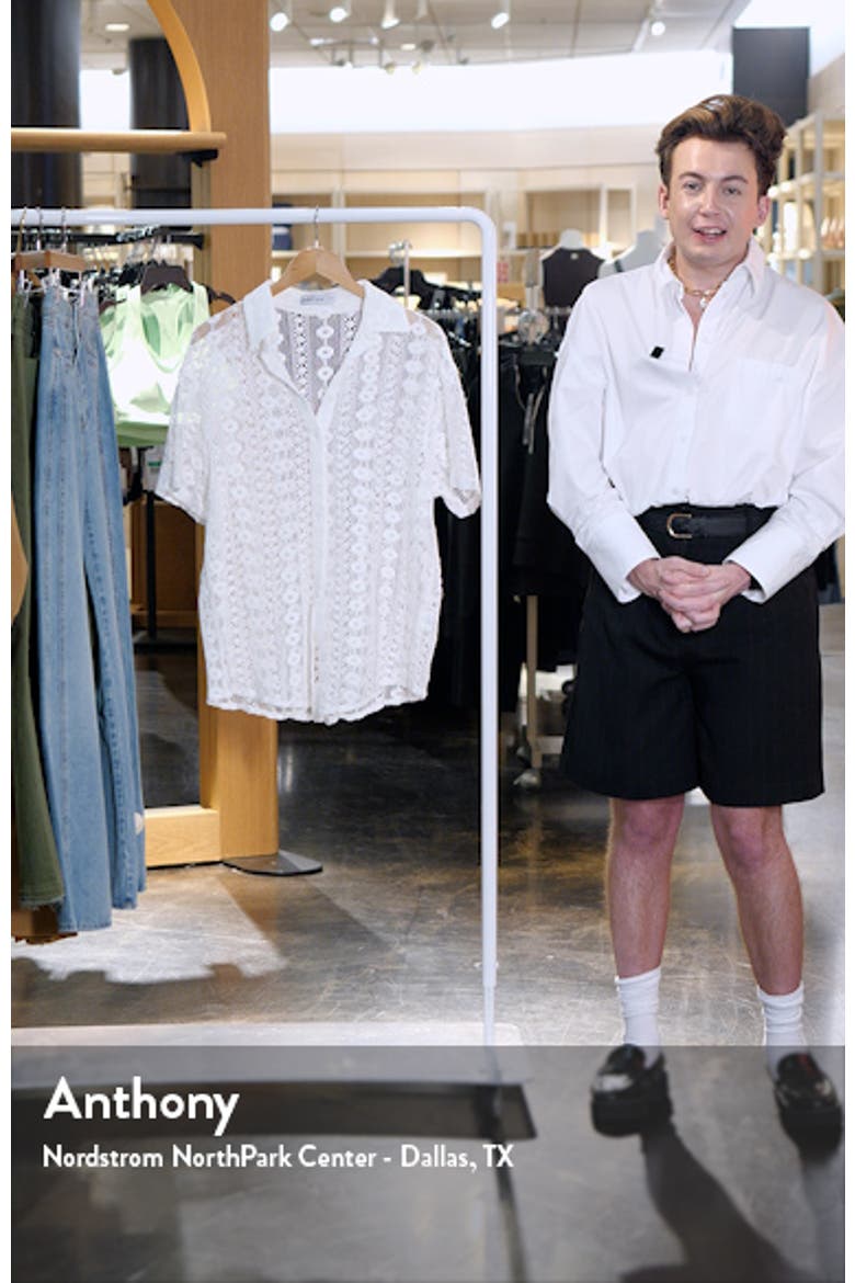 Eden Short Sleeve Cotton Lace Button-Up Shirt video