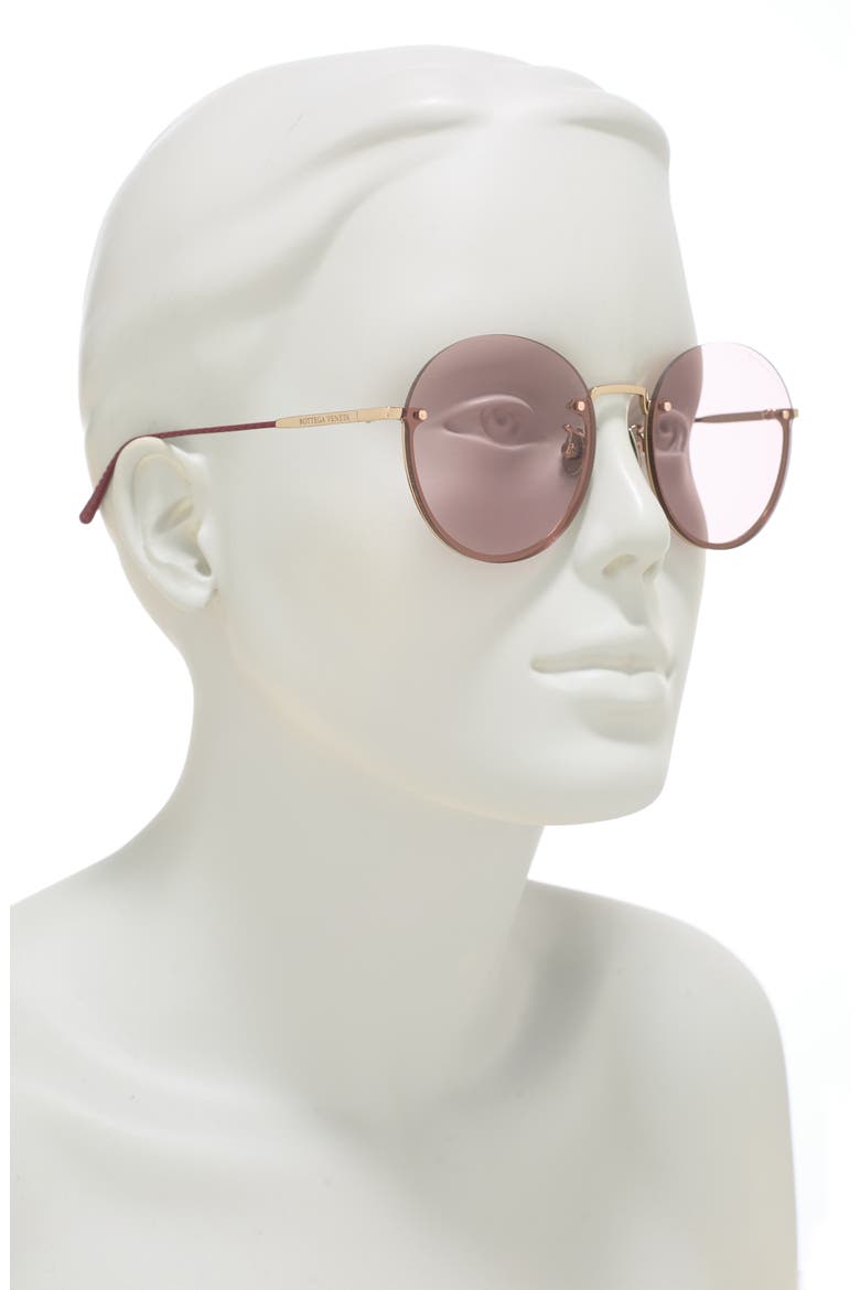 57mm Round Sunglasses, Alternate, color, GOLD GOLD PINK/PNK