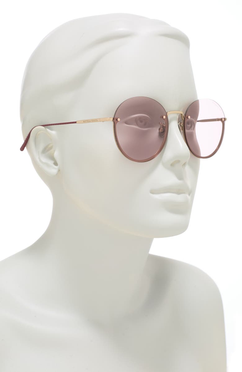 Bottega Veneta 57mm Round Sunglasses, Alternate, color,