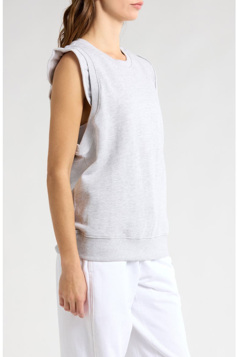 FP Movement Flutter Sleeve Cotton Knit Tank, Alternate, color, HEATHER GREY