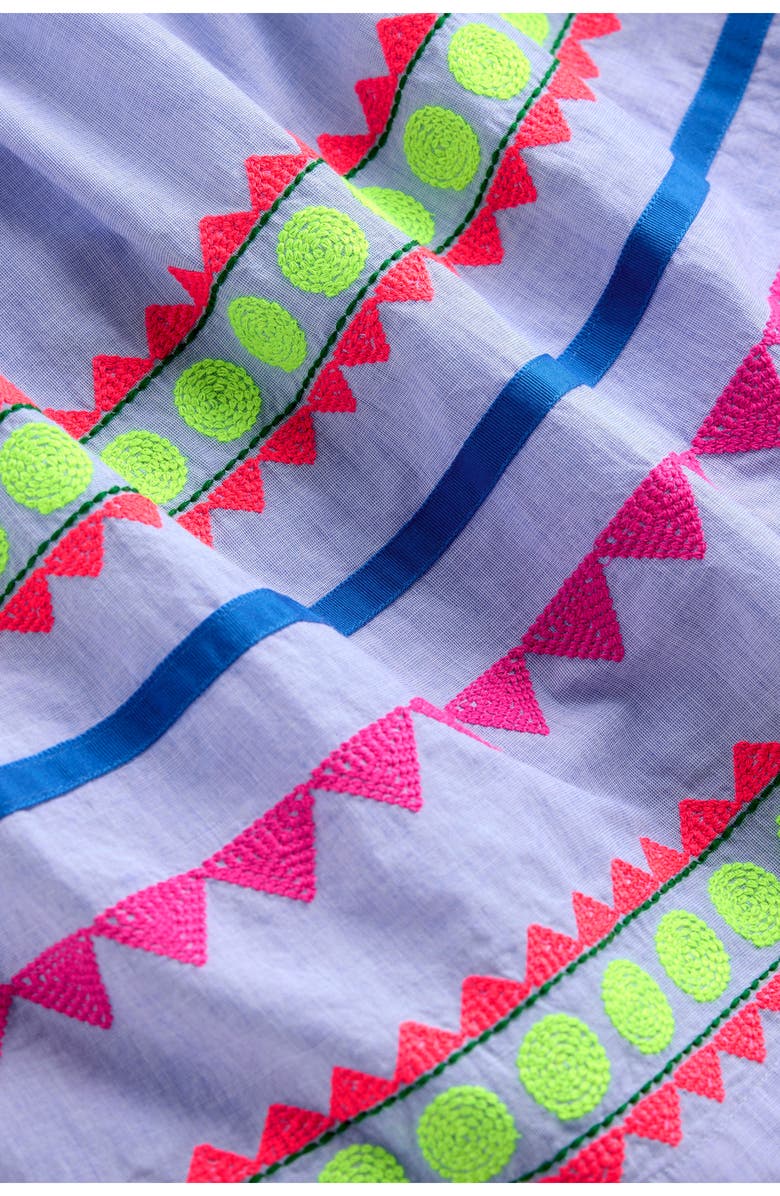 Mini Boden Kids' Annalisa Twirly Embroidered Sundress, Alternate, color, Aztec Print