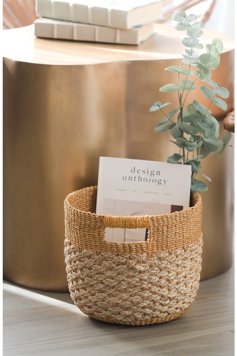Round Bottom Basket, Set of 2, Alternate, color, Golden Brown