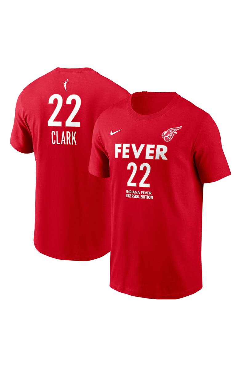 Nike Unisex Nike Caitlin Clark Red Indiana Fever 2024 WNBA Draft Rebel Edition Player Name & Number T-Shirt, Alternate, color, Red