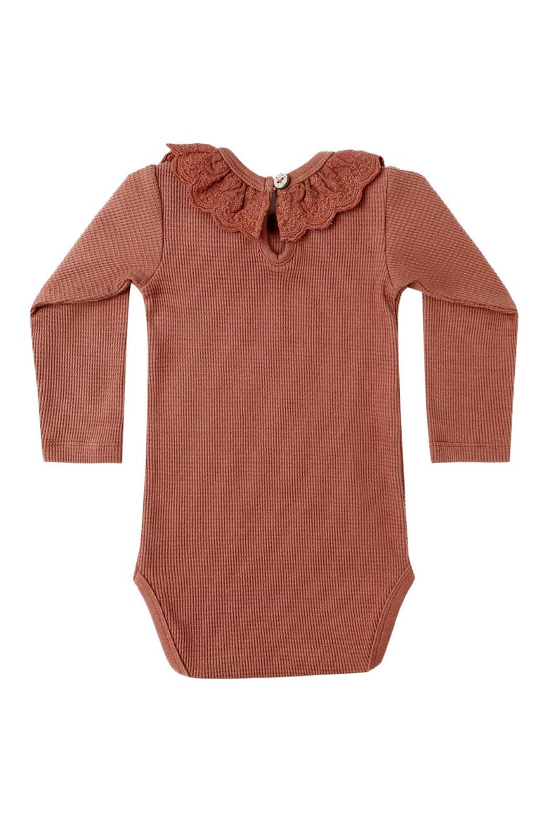 Kids' Ruffle Collar Eyelet Bodysuit, Alternate, color, CRANBERRY