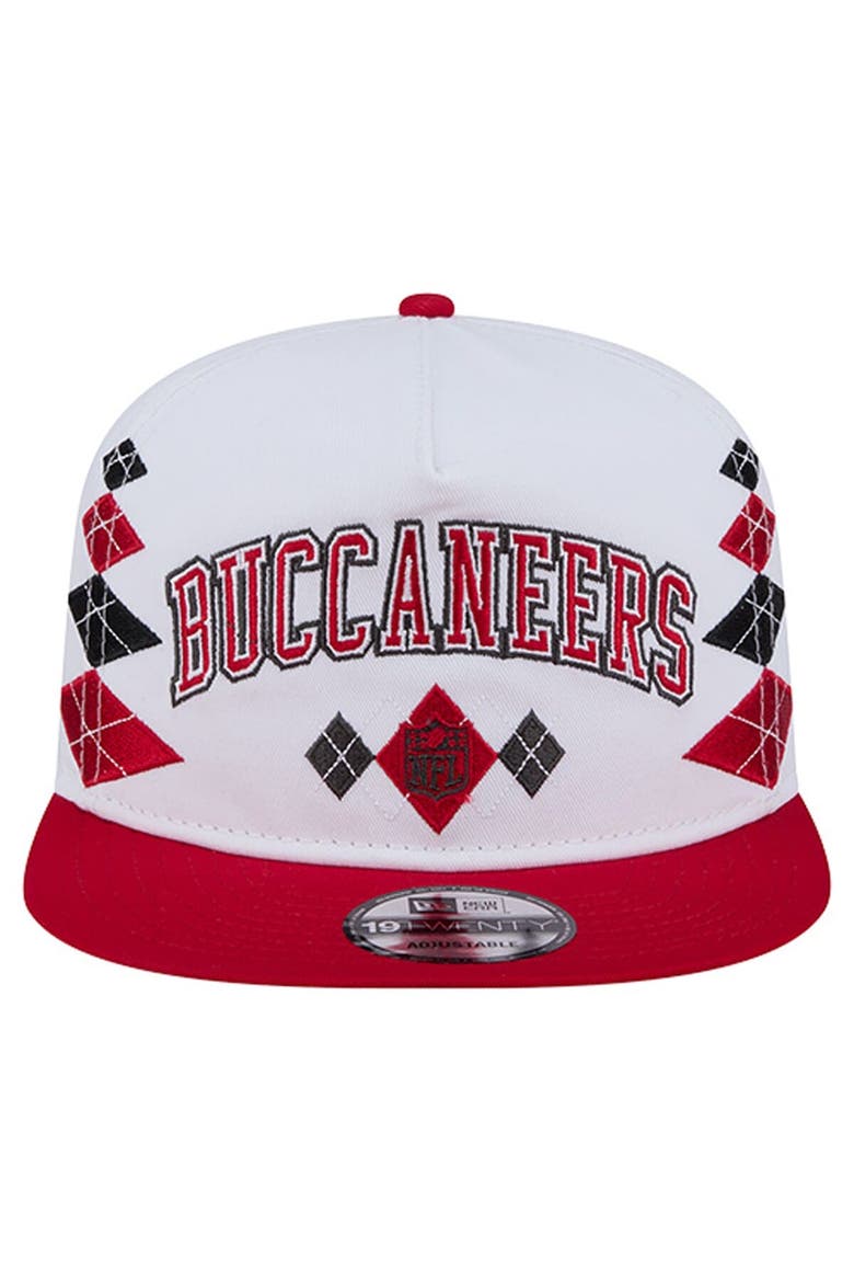 Men's New Era  White Tampa Bay Buccaneers Argyle 19TWENTY Adjustable Hat, Alternate, color, White