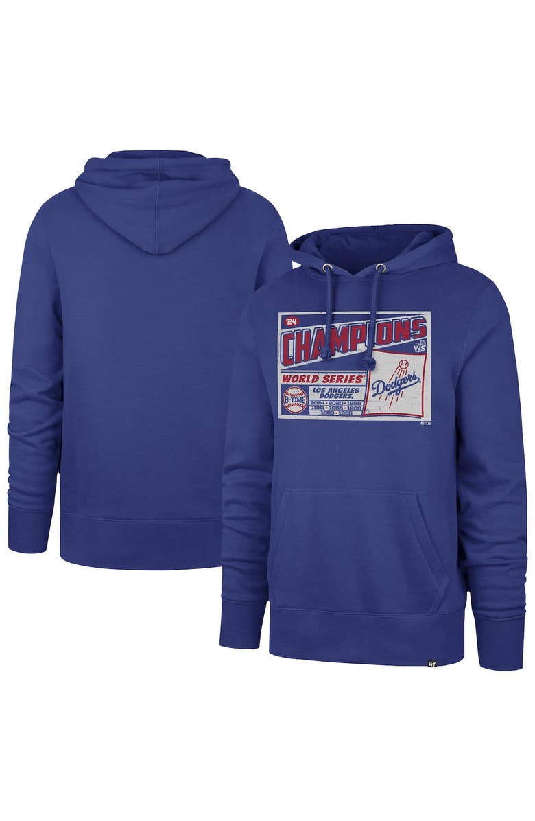 '47 Men's '47 Royal Los Angeles Dodgers 2024 World Series Champions Headline Pullover Hoodie, Main, color,