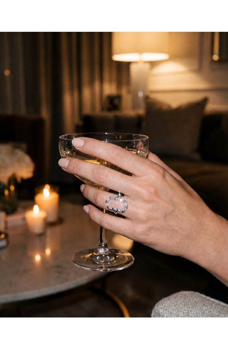 Ora Ana The James Ring, Alternate, color, Sterling Silver/White Cz