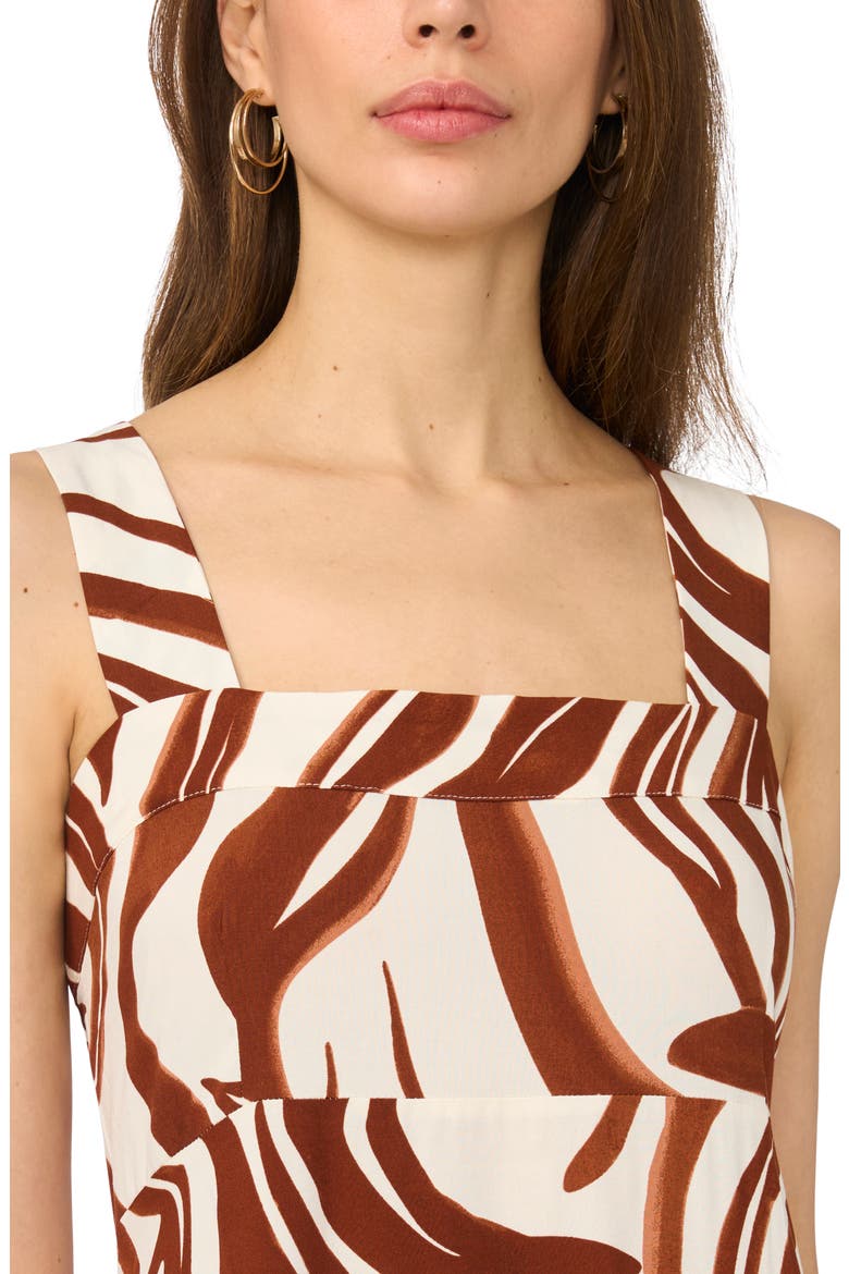 Hanky Hemsmocked Maxi Dress, Alternate, color, CHOCOLATE FONDANT