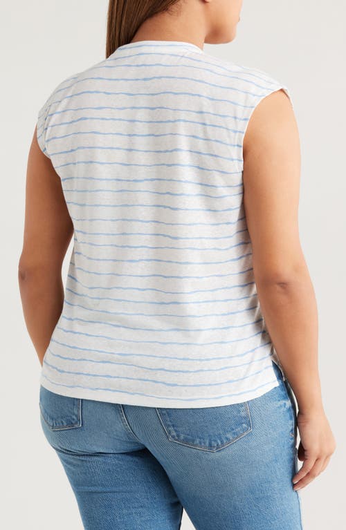 Wit & Wisdom Stripe Linen Blend T-shirt In White