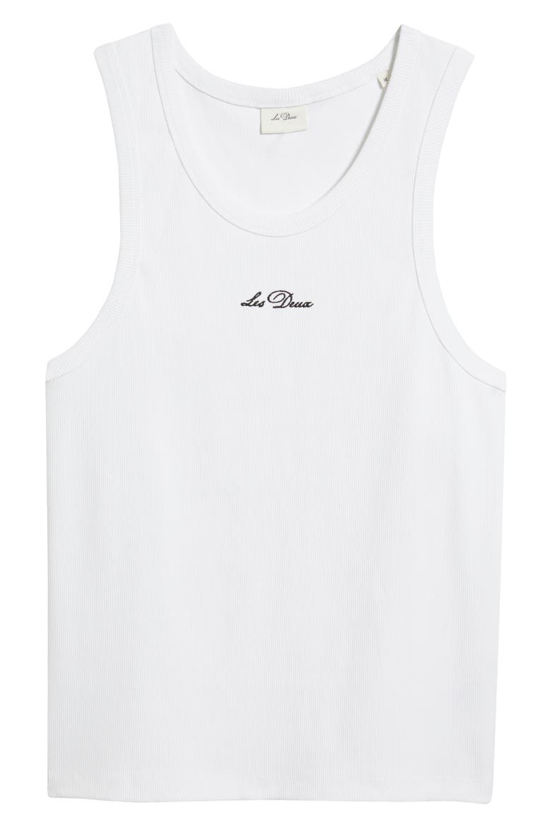 Arthur Logo Embroidered Rib Tank, Alternate, color, WHITE