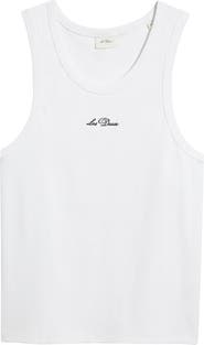 Les Deux Arthur Logo Embroidered Rib Tank