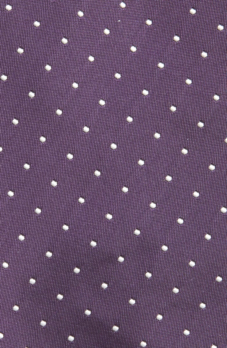 Ralph Lauren Purple Label Pin Dot Silk Peau de Soie Tie, Alternate, color, Dark Purple