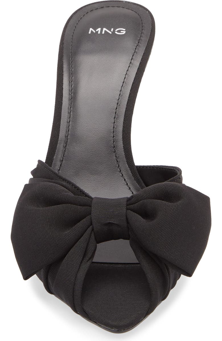 MANGO Lasy Bow Slide Sandal, Alternate, color, Black