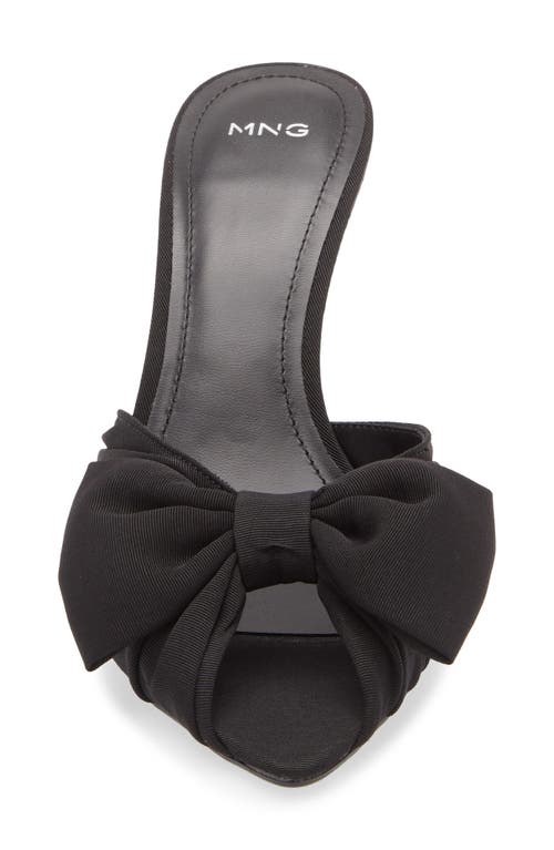 Mango Lasy Bow Slide Sandal In Blue