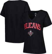 PROFILE Women's Profile Black New Orleans Pelicans Plus Size Arch Over Logo V-Neck T-Shirt