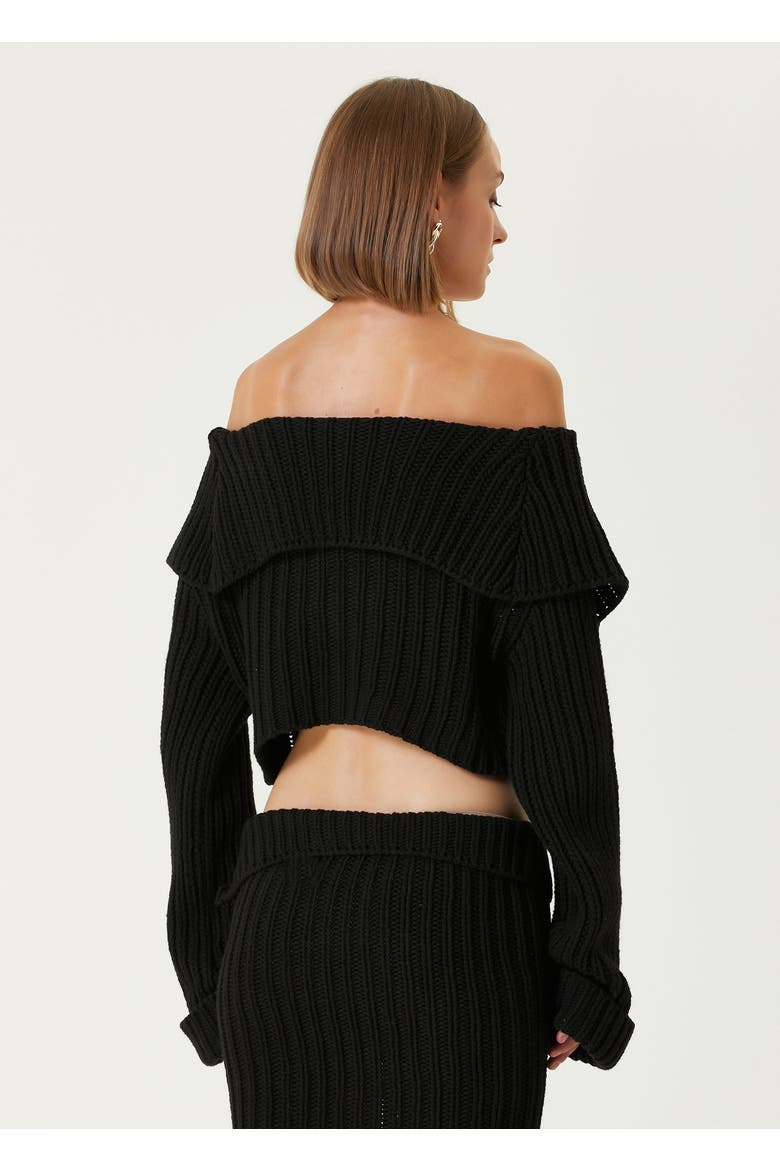 Cashmere Blend Your *Itch Knit Crop Top, Alternate, color, BLACK