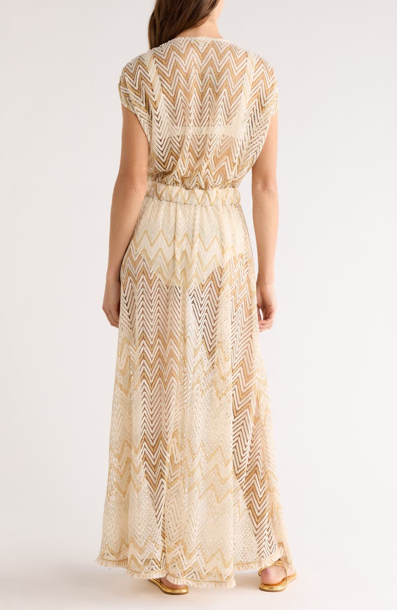 Ramy Brook Katherine Cover-Up Maxi Dress, Alternate, color, Sandstone Chevron