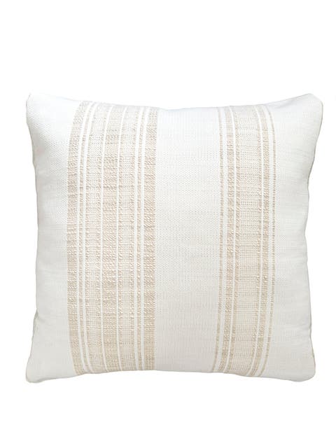 Beach Club White Stripe Indoor Outdoor Pillow