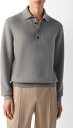 ZEGNA Long Sleeve Oasi Cashmere Polo Sweater