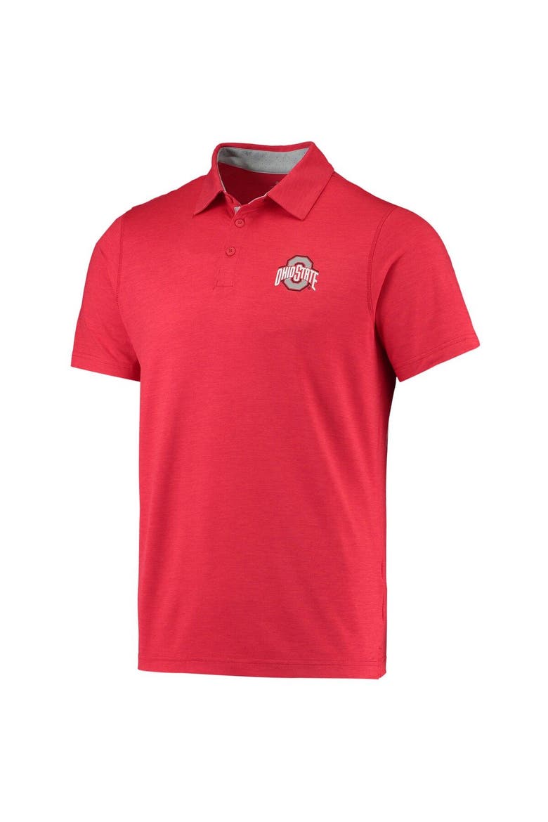 Men's Columbia Scarlet Ohio State Buckeyes Tech Trail Omni-Shade Polo, Alternate, color, Scarlet