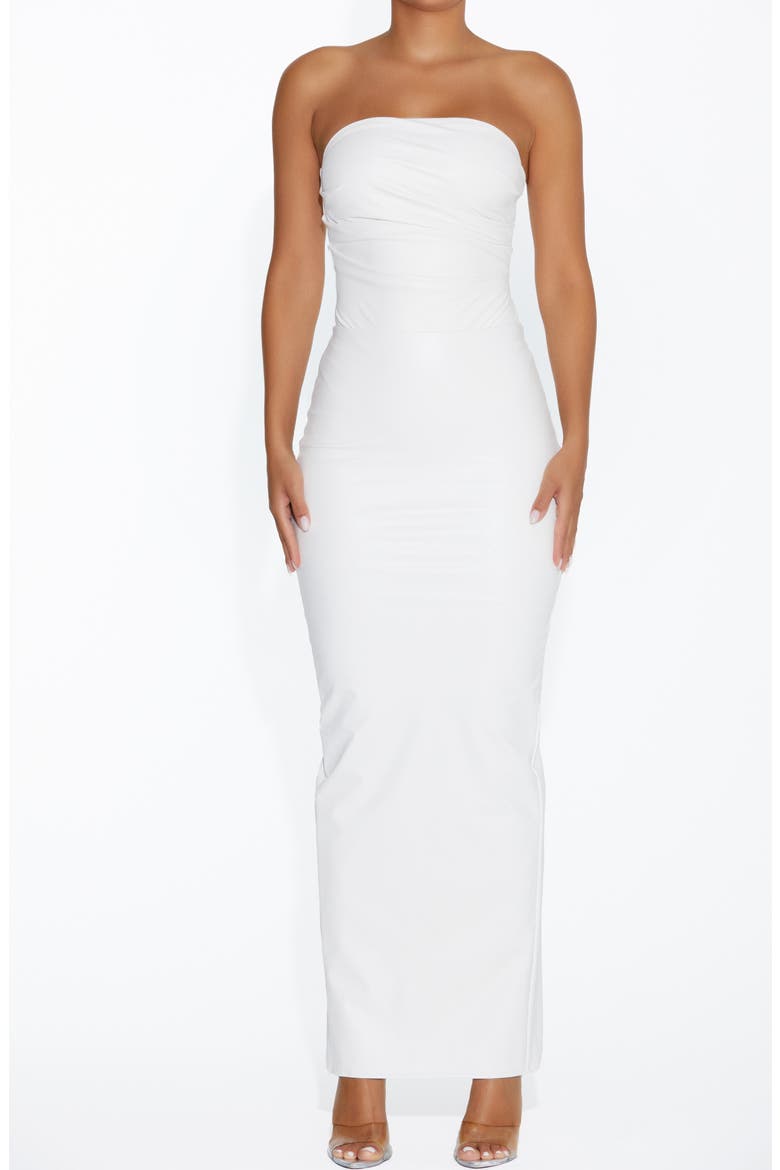 Faux Leather Maxi Skirt, Alternate, color, WHITE