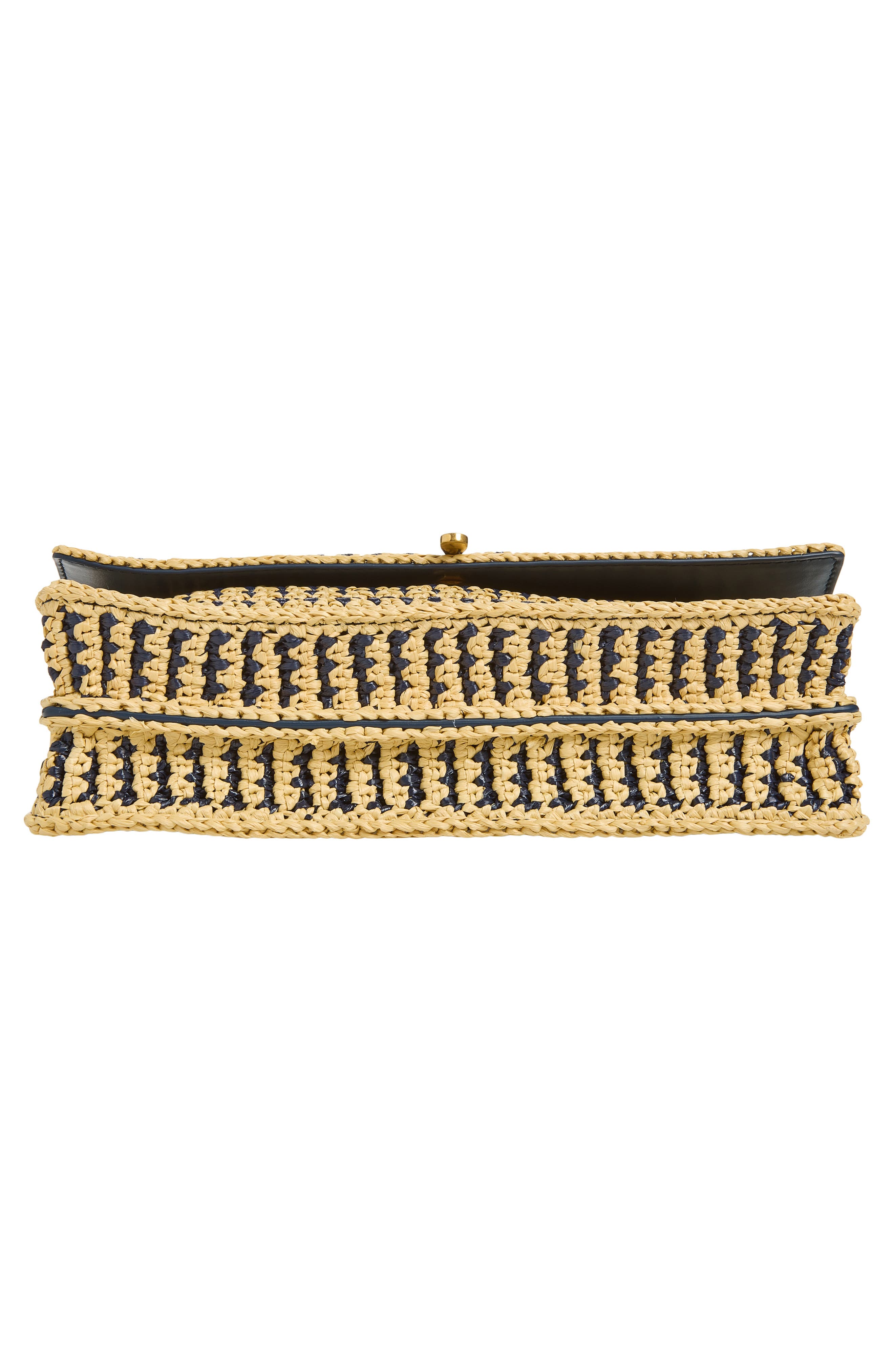 Christian Louboutin Bettina Stripe Crochet Raffia Crossbody Bag, Alternate, color, Naturel/Last Night