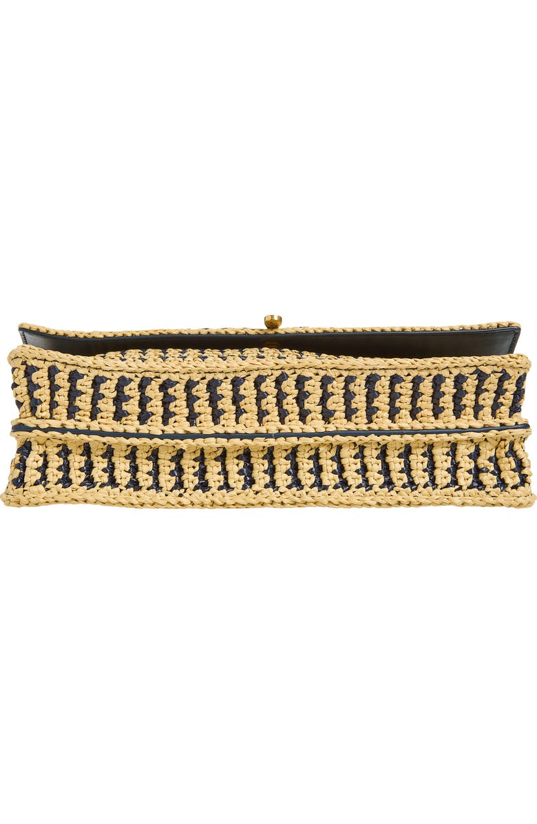 Christian Louboutin Bettina Stripe Crochet Raffia Crossbody Bag, Alternate, color, Naturel/Last Night