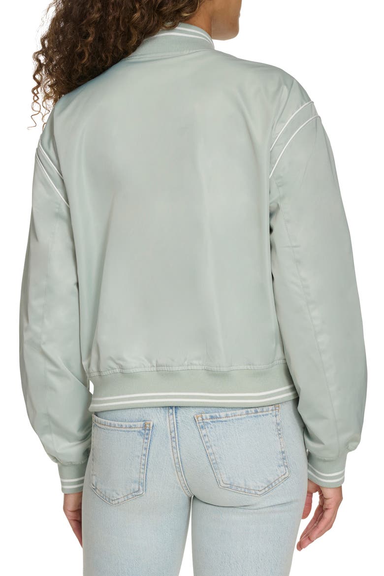 Crop Varsity Jacket, Alternate, color, SAGE