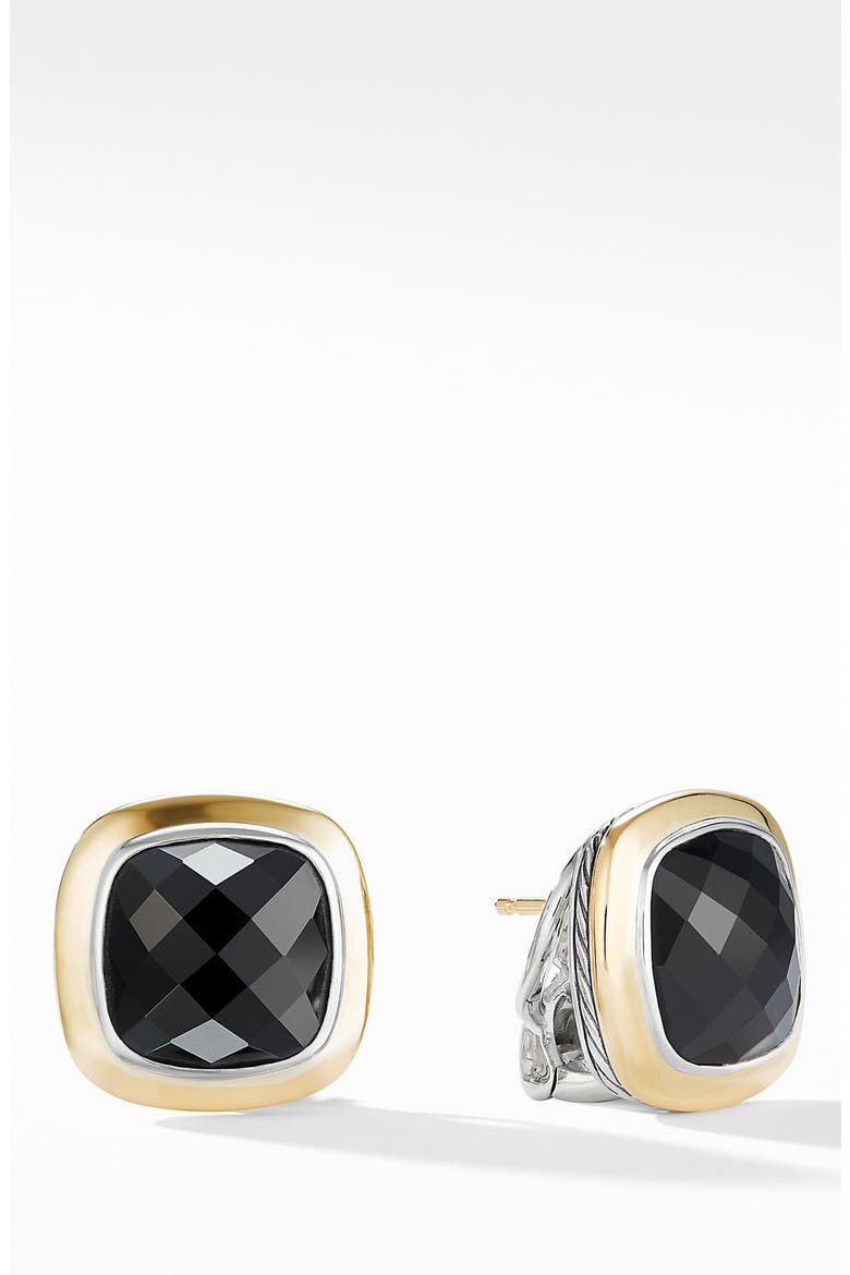 Albion® Stud Earrings with 18K Gold, Main, color, BLACK ONYX