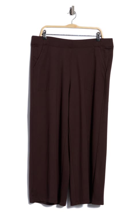 Ponte Knit Crop Wide Leg Pants