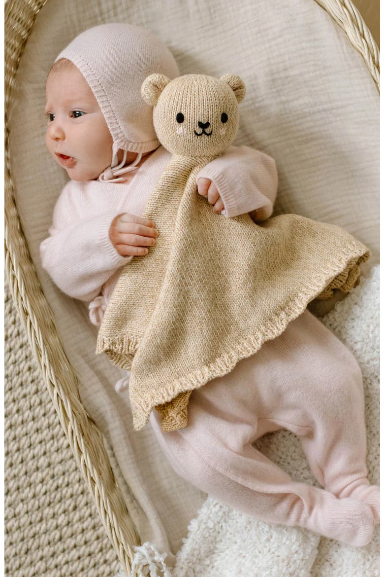 Baby Bear Lovey & Soother Blanket, Alternate, color, BEIGE