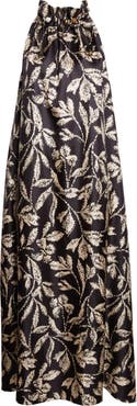 Max Mara Print Silk Twill Maxi Dress